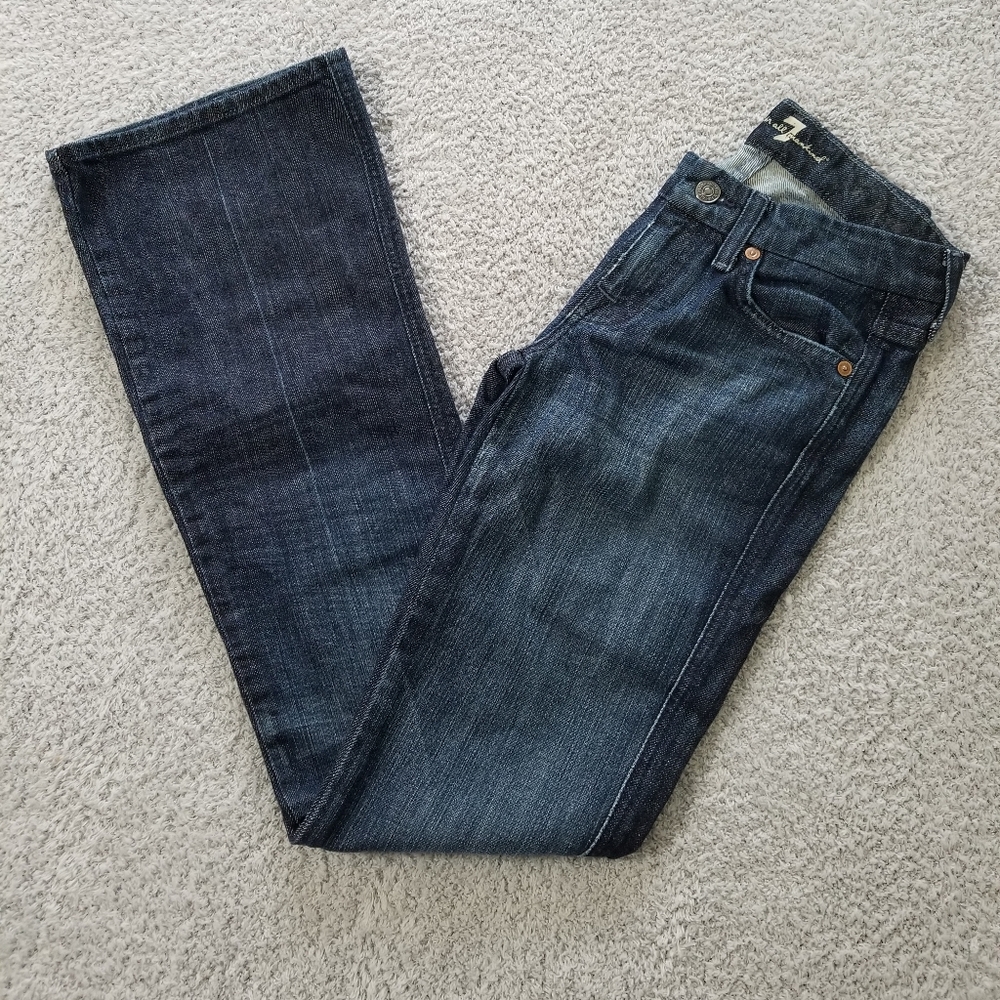 7 For All Mankind Dark Wash A Pocket Bootcut Jeans